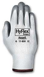 GLOVE WHITE NYLON GRAY;FOAM NITRILE PALM - Latex, Supported